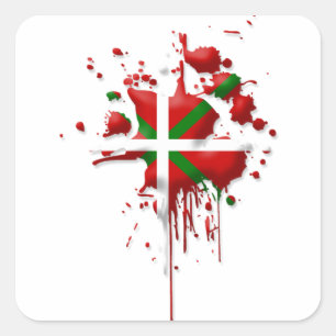 Aufgabe baskische Fahne Euskadi Quadratischer Aufkleber