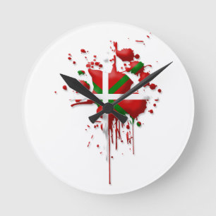 Aufgabe baskische Fahne Euskadi Runde Wanduhr