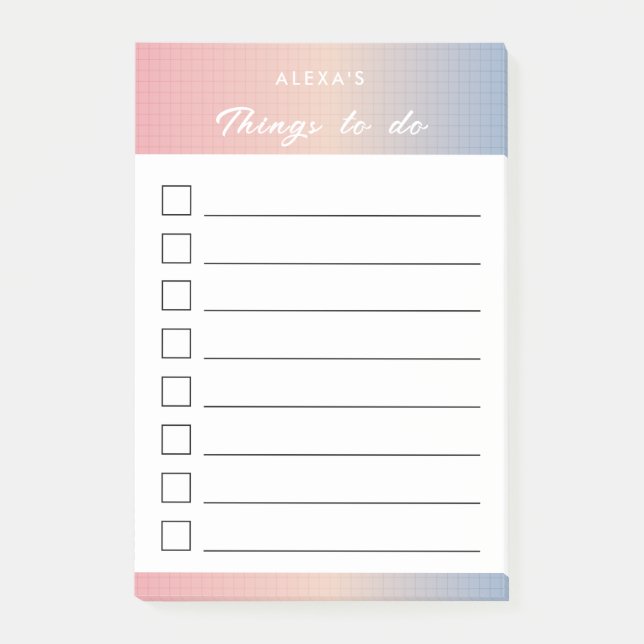 Aufgabenliste - Vaporwave Post-it Klebezettel (Vorderseite)