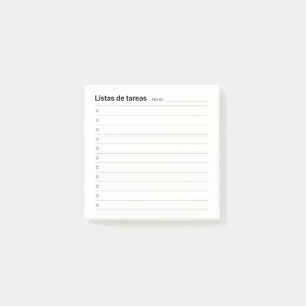 Aufgabenlisten-Notizen (auf Spanisch) Post-it Klebezettel