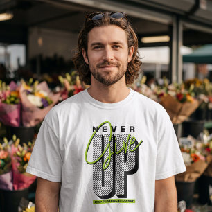 Aufgeben? Motivierende Typografie weiter vorwärts T-Shirt