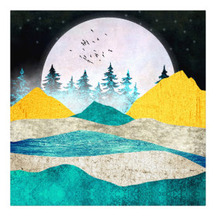 Aufgehende Supermond-Landschaft Fotodruck