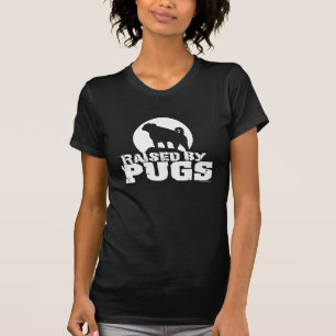 AUFGEHOBEN VON MÖPSEN Dunkle Frauen und Mädchen Pe T-Shirt
