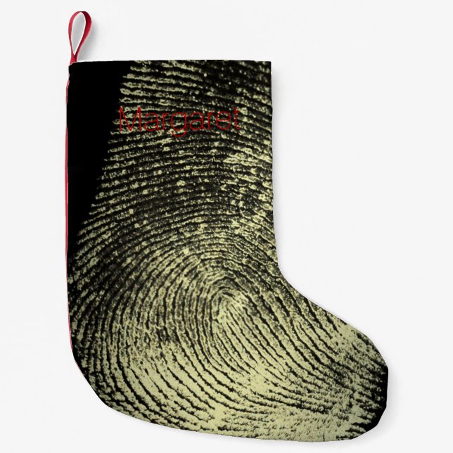 Aufgehobener Schleifen-Fingerabdruck Kleiner Weihnachtsstrumpf (Vorderseite)