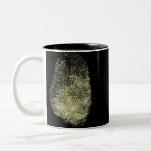 Aufgehobener Schleifen-Fingerabdruck Zweifarbige Tasse