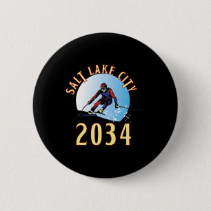 Aufgeregt für 20&#; für Salt Lake City Utah Button
