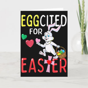Aufgeregt für Osterhasen-Eiersuche Lustiger Christ Karte