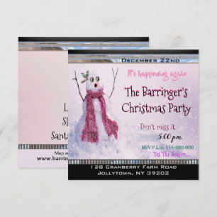 Aufgeregt Happy Snowgirys Weihnachtsfest Party Einladung