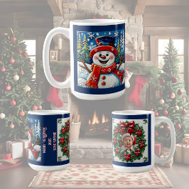 Aufgeregt Snowman Weihnachten Anpassbar Kaffeetasse