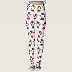 Aufgeregte Abschluss-Katze Leggings