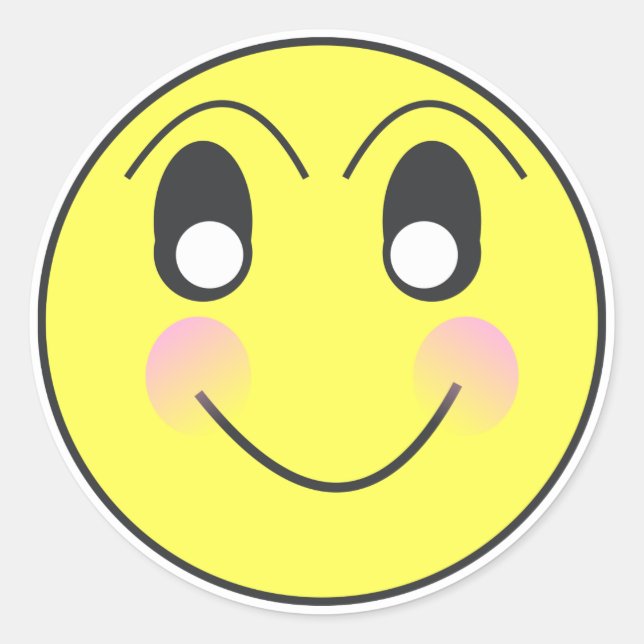 Aufgeregte Emoticon-Stimmung Runder Aufkleber (Vorderseite)
