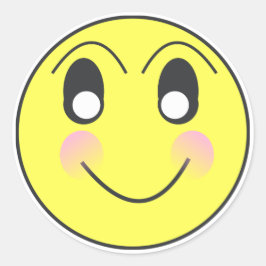 Aufgeregte Emoticon-Stimmung Runder Aufkleber