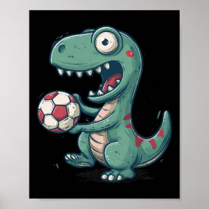 Aufgeregter Dinosaurier-Fußball für Juric und Foss Poster