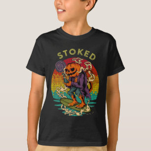 Aufgeregter lustiger Surfing-Kürbiskopf-Tier-Lutsc T-Shirt
