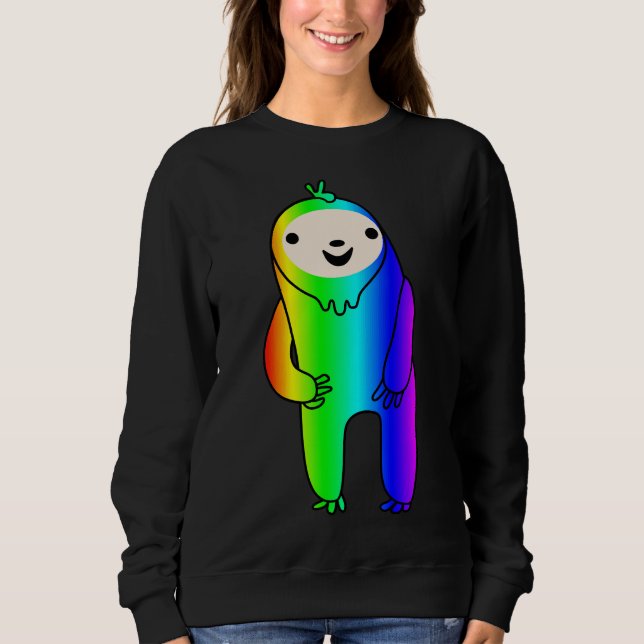 Aufgeregter Regenbogenfaultier Sweatshirt (Vorderseite)
