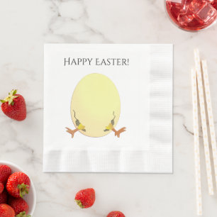 Aufgeregtes Frohe Ostern Küken Serviette