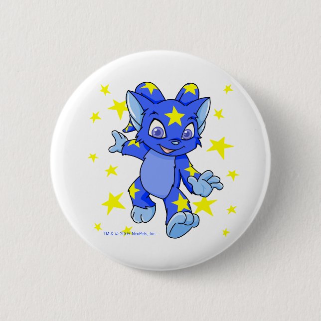 Aufgeregtes sternenklares Acara mit Sternexplosion Button (Vorderseite)