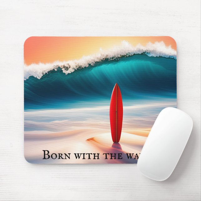 Aufgerissenes Surfbrett mit Angebot Mousepad (Mit Mouse)