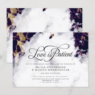 Aufgeschobene Hochzeit Deep Amethyst Aquarell-Geod Einladung
