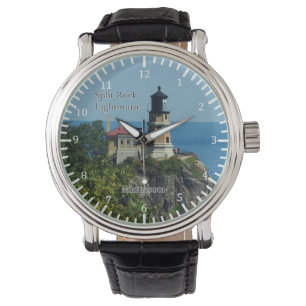 Aufgeteilte Felsen-Leuchtturmuhr Armbanduhr