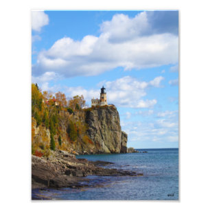 Aufgeteilter Felsen-Leuchtturm-Druck Fotodruck