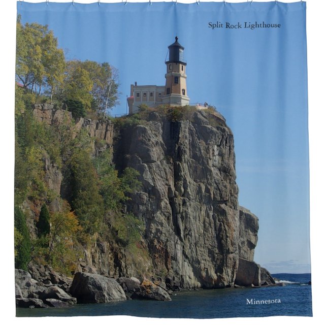 Aufgeteilter Felsen-Leuchtturm vom Duschvorhang (Vorderseite)