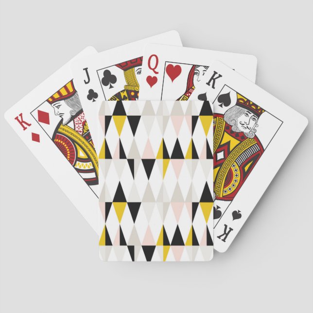 Aufgeteiltes geometrisches Dreieck-Muster Spielkarten (Rückseite)