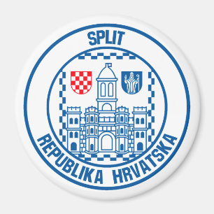 Aufgeteiltes rundes Emblem Magnet