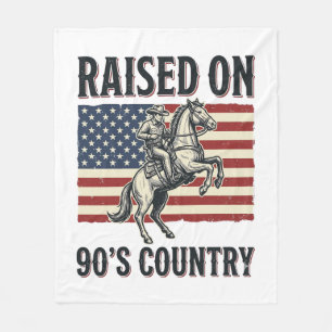 Aufgewachsen auf 90er Country Cowboy Western-Shirt Fleecedecke