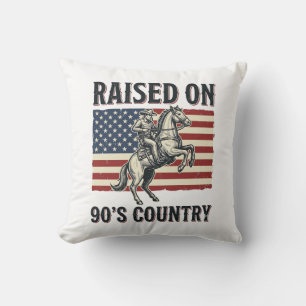 Aufgewachsen auf 90er Country Cowboy Western-Shirt Kissen