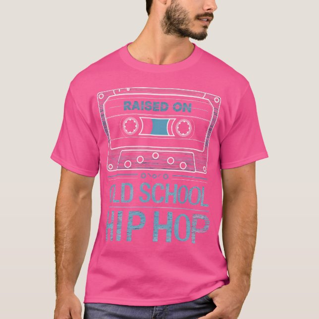 Aufgewachsen auf Old School Hip Hop Tshirt Cassett (Vorderseite)