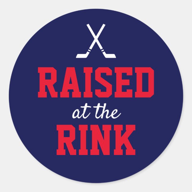 Aufgewachsen im Rink Hockey Runder Aufkleber (Vorderseite)