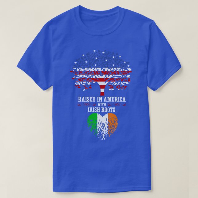 Aufgewachsen in Amerika mit irischen Roots T-Shirt (Design vorne)