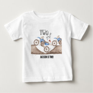 Aufgewachsen mit TWO FAST Blue Dirt Bike 2. Geburt Baby T-shirt