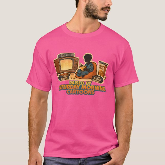 Aufgewachsen von Samstagvormittag Cartoon T-Shirt (Vorderseite)