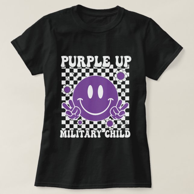Aufgewachsene für militärische Kinder Lila Shirt M (Design vorne)