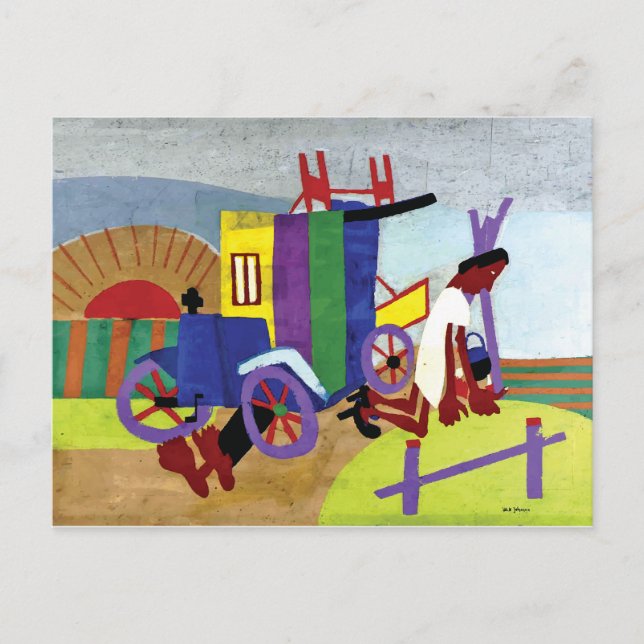 Aufgliederung ~ Vintage amerikanische Kunst Postkarte (Vorderseite)