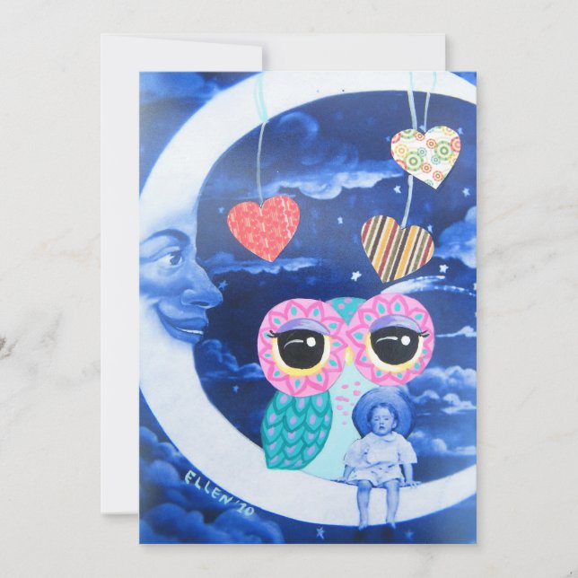 Aufgrund der Silvery Moon Babydusche Einladung (Vorderseite)