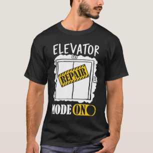 Aufhängekorrekturmodus am Aufzug des Aufsichtsinsp T-Shirt