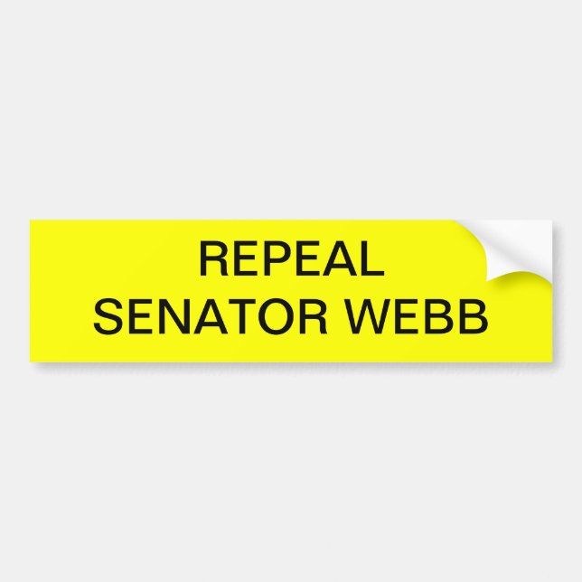 AUFHEBUNGS-SENATOR WEBB                            AUTOAUFKLEBER (Vorne)