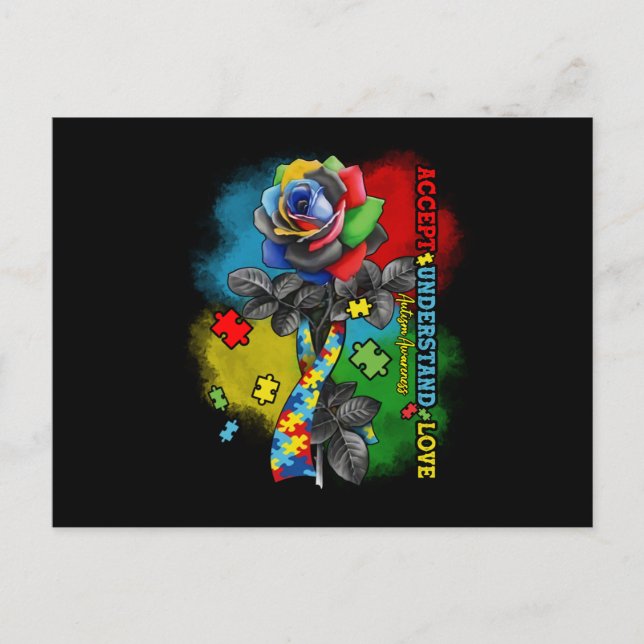 Aufklärung über Autismus Liebe verstehen Postkarte (Vorderseite)