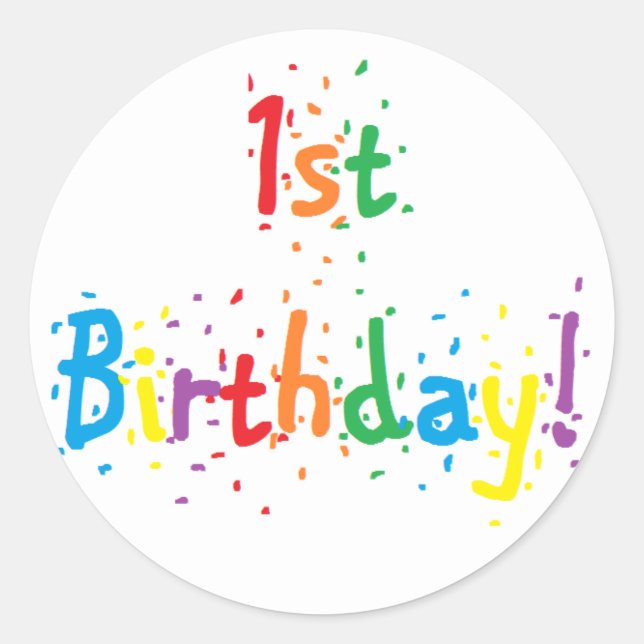 Aufkleber "1. Geburtstag" (Vorderseite)