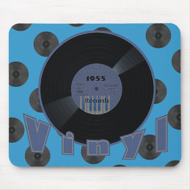 Aufkleber 2 der VINYL33 U/min Aufzeichnungs-1955 Mousepad (Vorne)