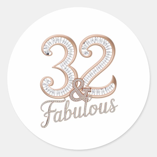Aufkleber - 32 & Fabulous (Vorderseite)