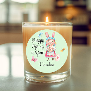Aufkleber   3-in Lovable Happy Spring Frau Bunny