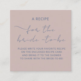 Aufkleber "A RECIPE" für die Brautdusche Begleitkarte