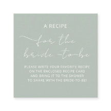 Aufkleber "A RECIPE" für die Brautdusche