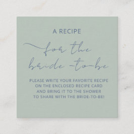 Aufkleber "A RECIPE" für die Brautdusche Begleitkarte