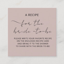 Aufkleber "A RECIPE" für die Brautdusche Begleitkarte