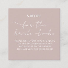 Aufkleber "A RECIPE" für die Brautdusche Begleitkarte